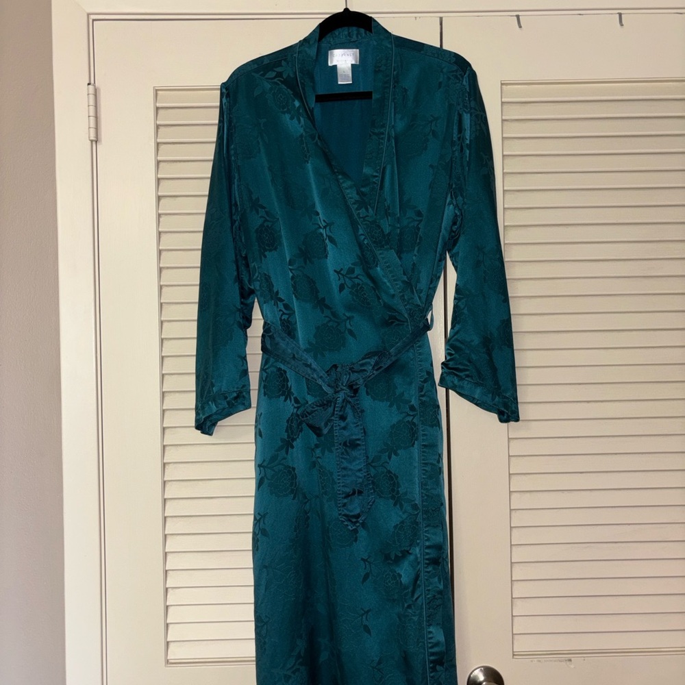 Cabernet Teal Floral Maxi Duster